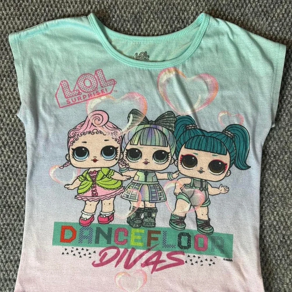 Y2K L.O.L. Surprise Dancefloor Divas Baby Tee & Short Shorts Pajama Set